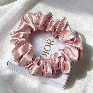 Dior Blush Satin Hair Scrunchie